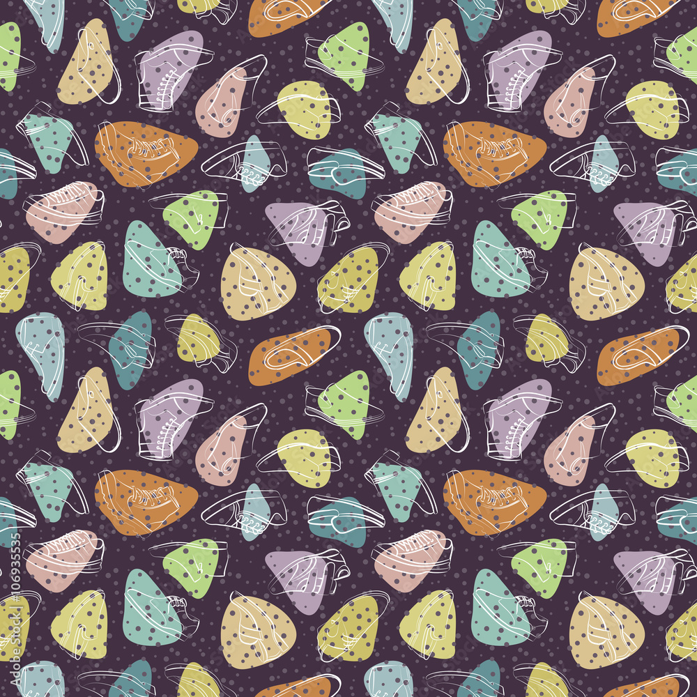 Fototapeta premium Vector seamless pattern of variety men shoes.