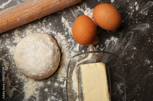 Fresh made dough, close up