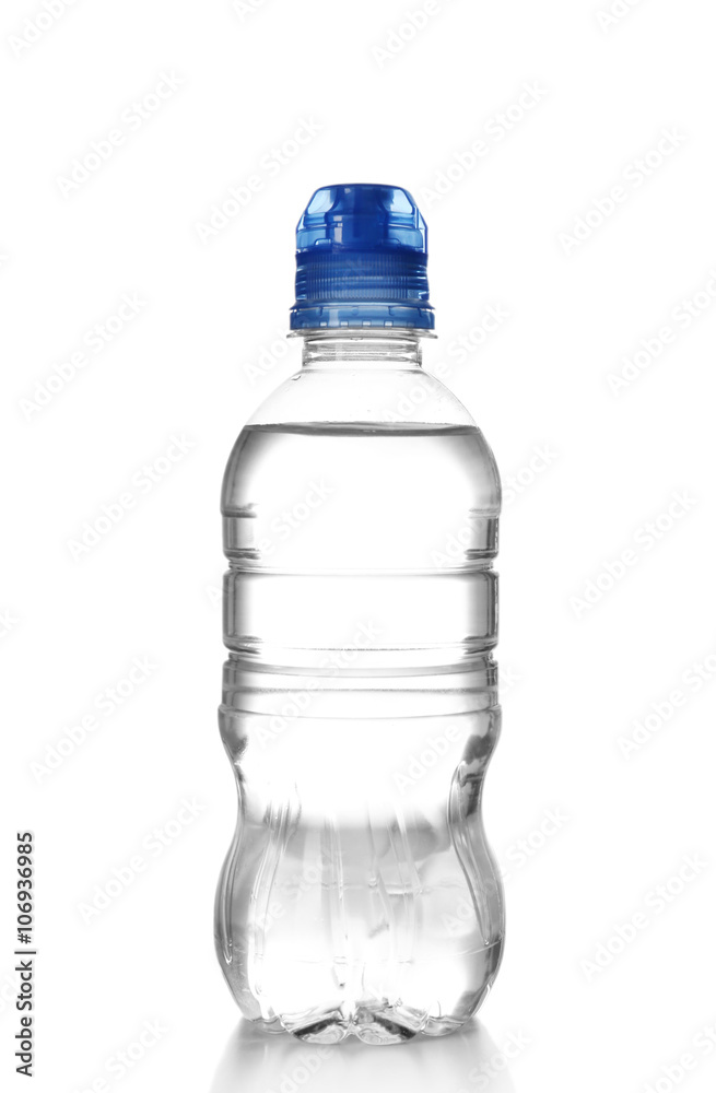 Bottled water on the white background, close up Bottled water on the white background, close up