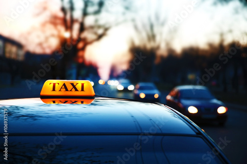 Taxi car on street