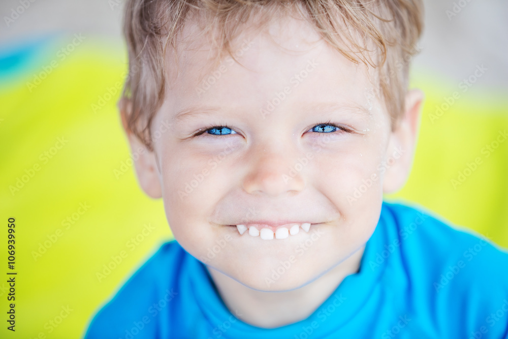 Smiling little boy on the beach Smiling little boy on the beach