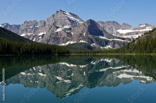 Lake Josephine, Mt. Gould, Allen Mountain, and Grinnell Point, Glacier National Park, Montana, USA photo