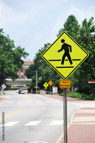 pedestrian sign in the street