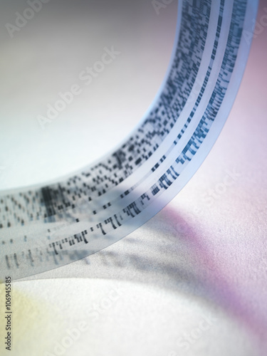 DNA autoradiogram gel used for finding the base sequence of a segment of DNA photo