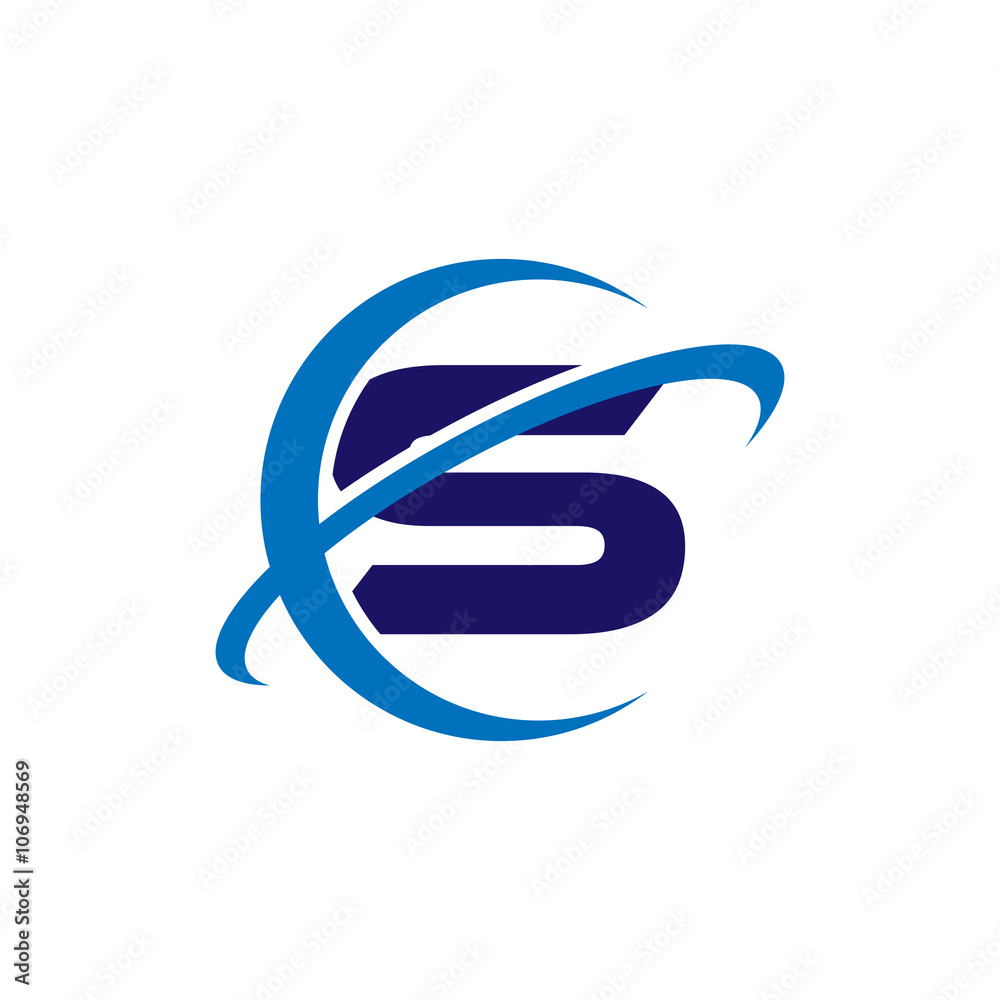 Simple Single Initial Globe Tech Logo Blue s Simple Single Initial Globe Tech Logo Blue s