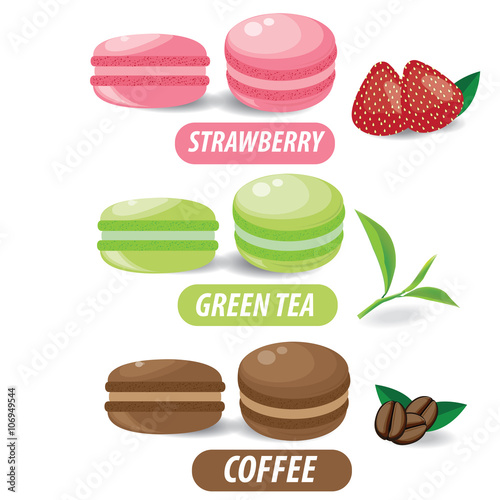 illustration colorful macarons.
