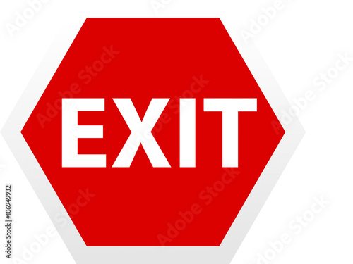 digitally generated image of a exit sign.