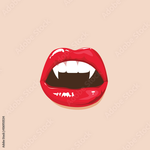 illustration. vampire mouth sexy.