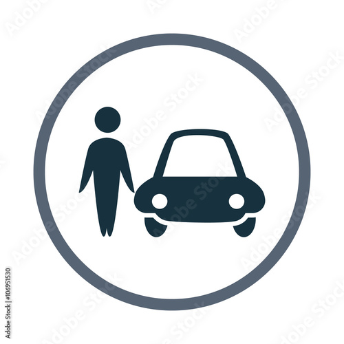 Man wiat a car icon