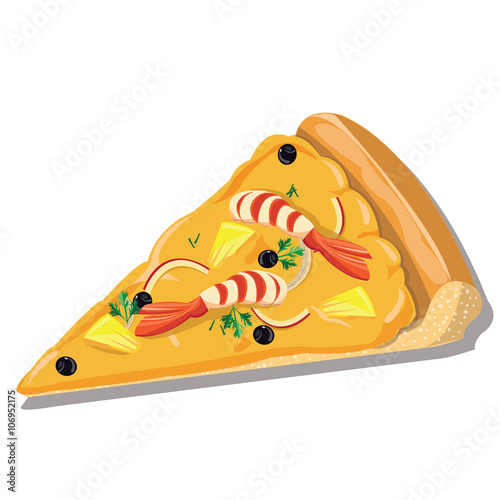 illustration,pizza shrimp 