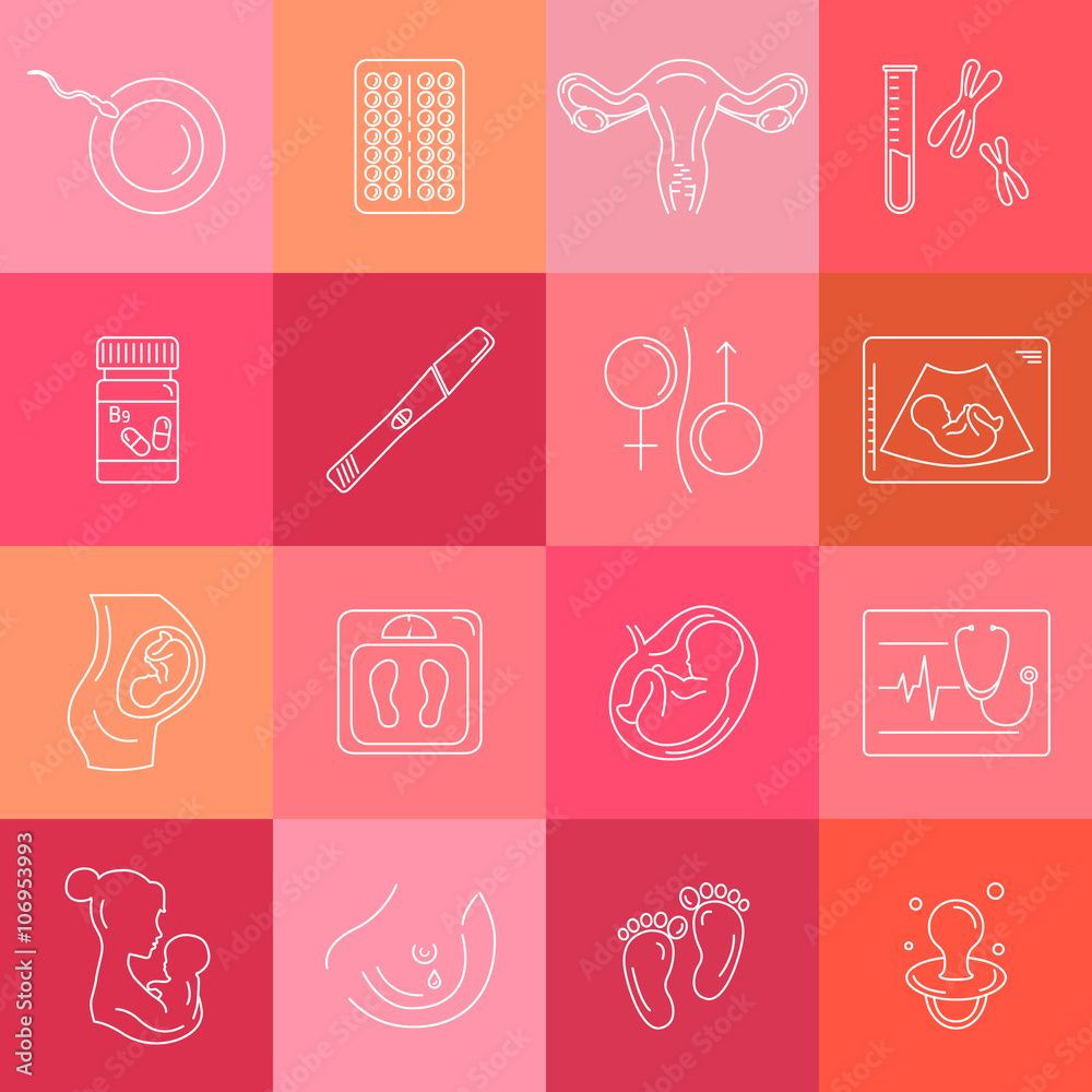 Medicine and pregnancy vector line icon Medicine and pregnancy vector line icon