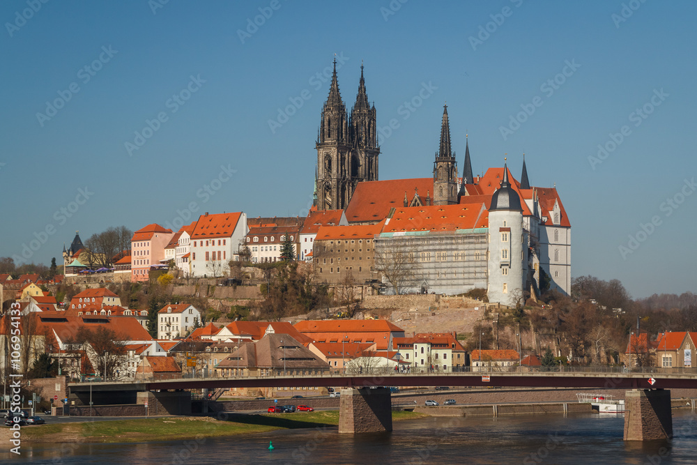 Obraz premium A view to the castle of Meissen, Saxony, Germany