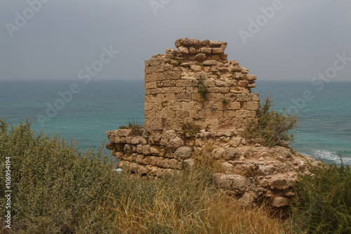 Ruins of the crusaders castle in Arsuf, Israel