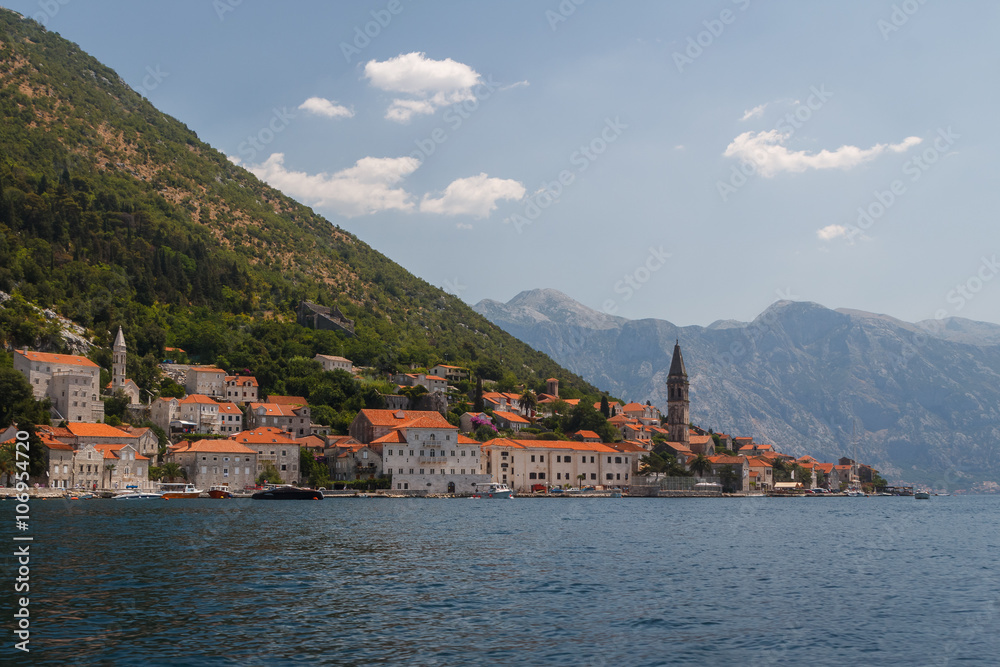 Perast is an old town on the Bay of Kotor in Montenegro.