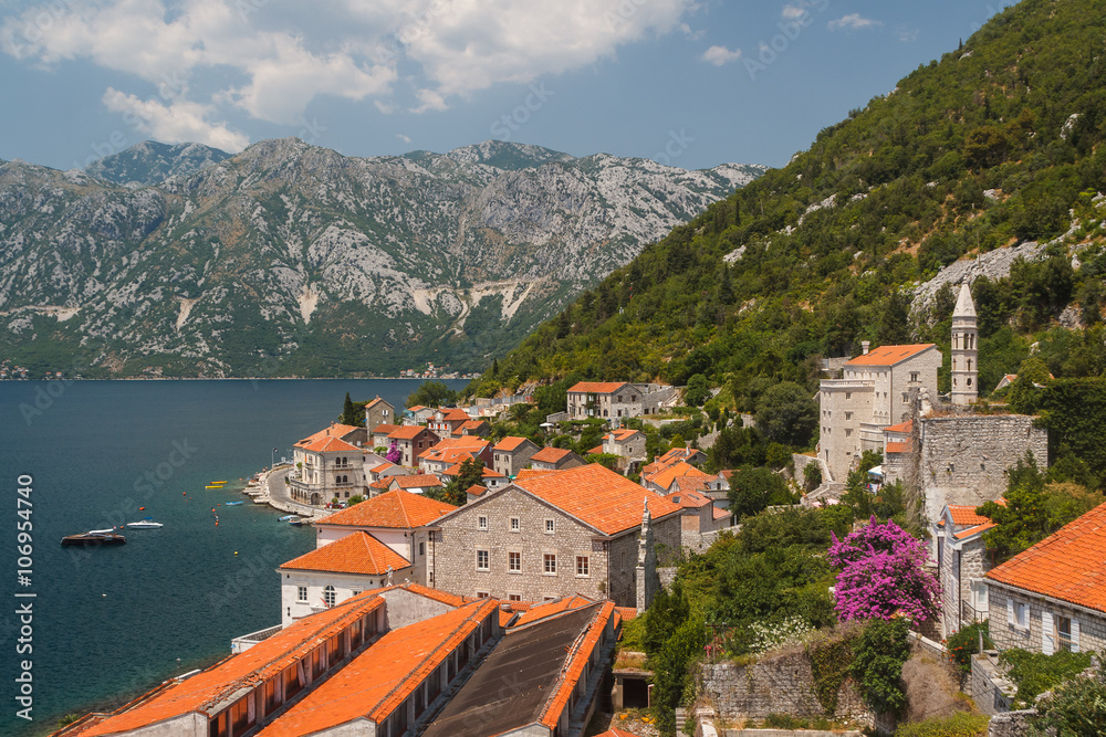 Perast is an old town on the Bay of Kotor in Montenegro.