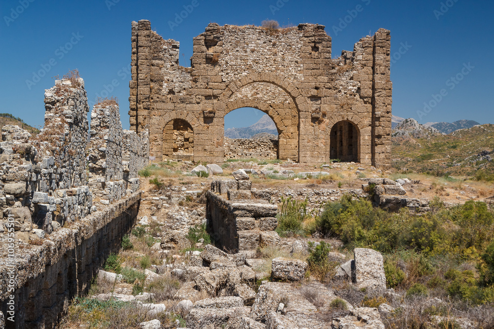 Ruins of the ancient city of Aspendos, Turkey