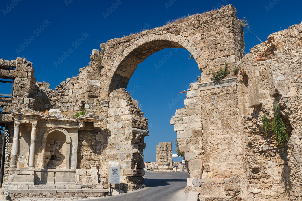 Ruins of the ancient city of Side, Turkey