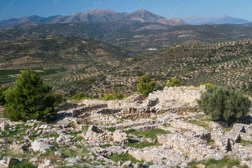 Ruins of the archaic city of Mycenae, Greece