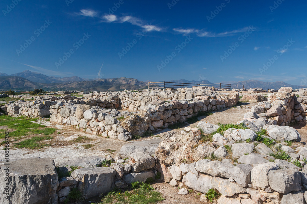 Ruins of the archaic city of Tiryns, Greece