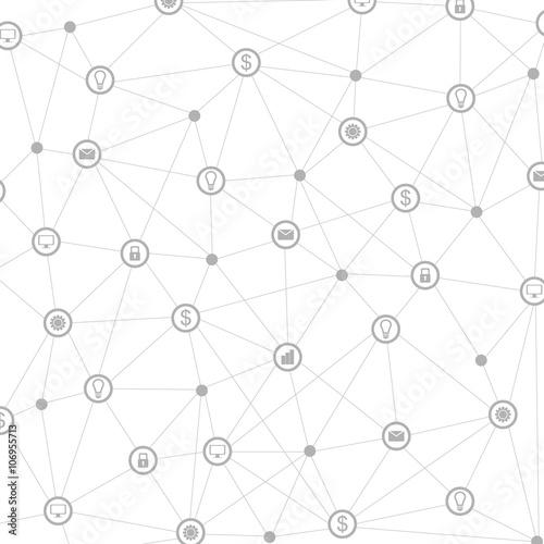 Light grey tech background with communication icons