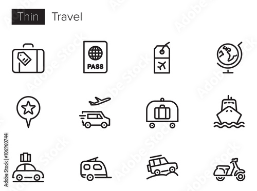 Travel vector icons set