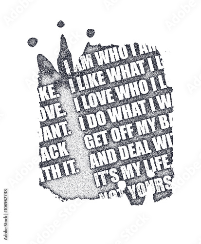 Motivation Quote for your design on black stain