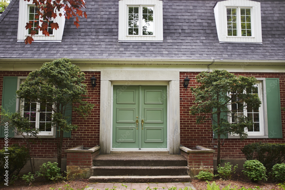 Cropped full frame view of house exterior Cropped full frame view of house exterior