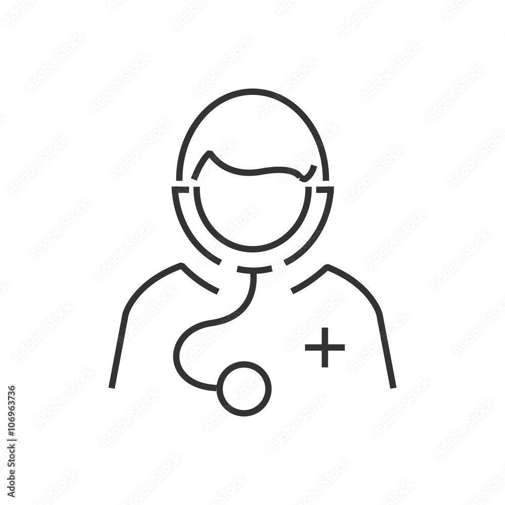 Obraz premium line icon Avatar Doctor Icon