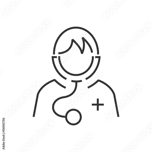 line icon Avatar Doctor Icon vector