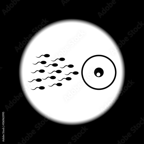 Sperm and egg cells thin line icon