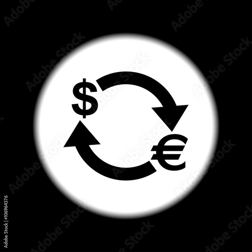Money convert icon. Euro Dollar
