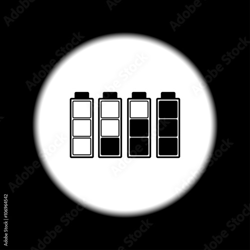 Set of battery charge level indicators.