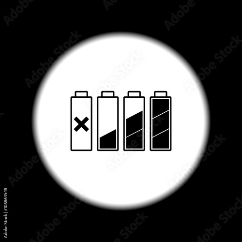 Set of battery charge level indicators.