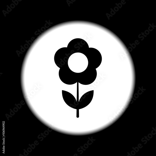 flower icon. Flat design style