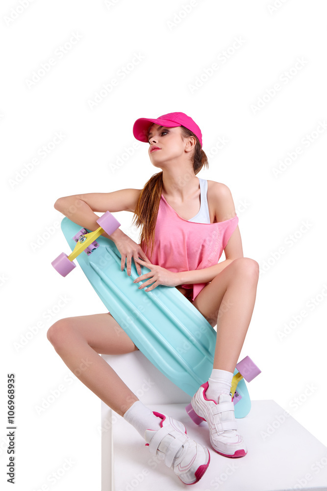 Living a colorful life. Attractive young woman in funky clothes Living a colorful life. Attractive young woman in funky clothes