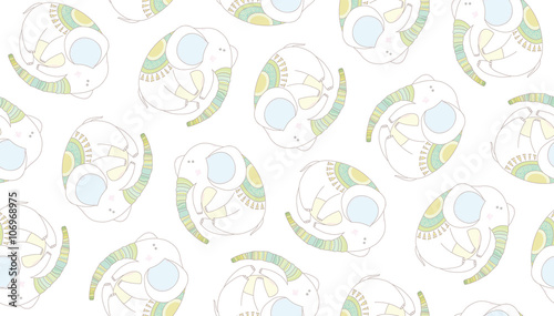 White elephants. Vector pattern.