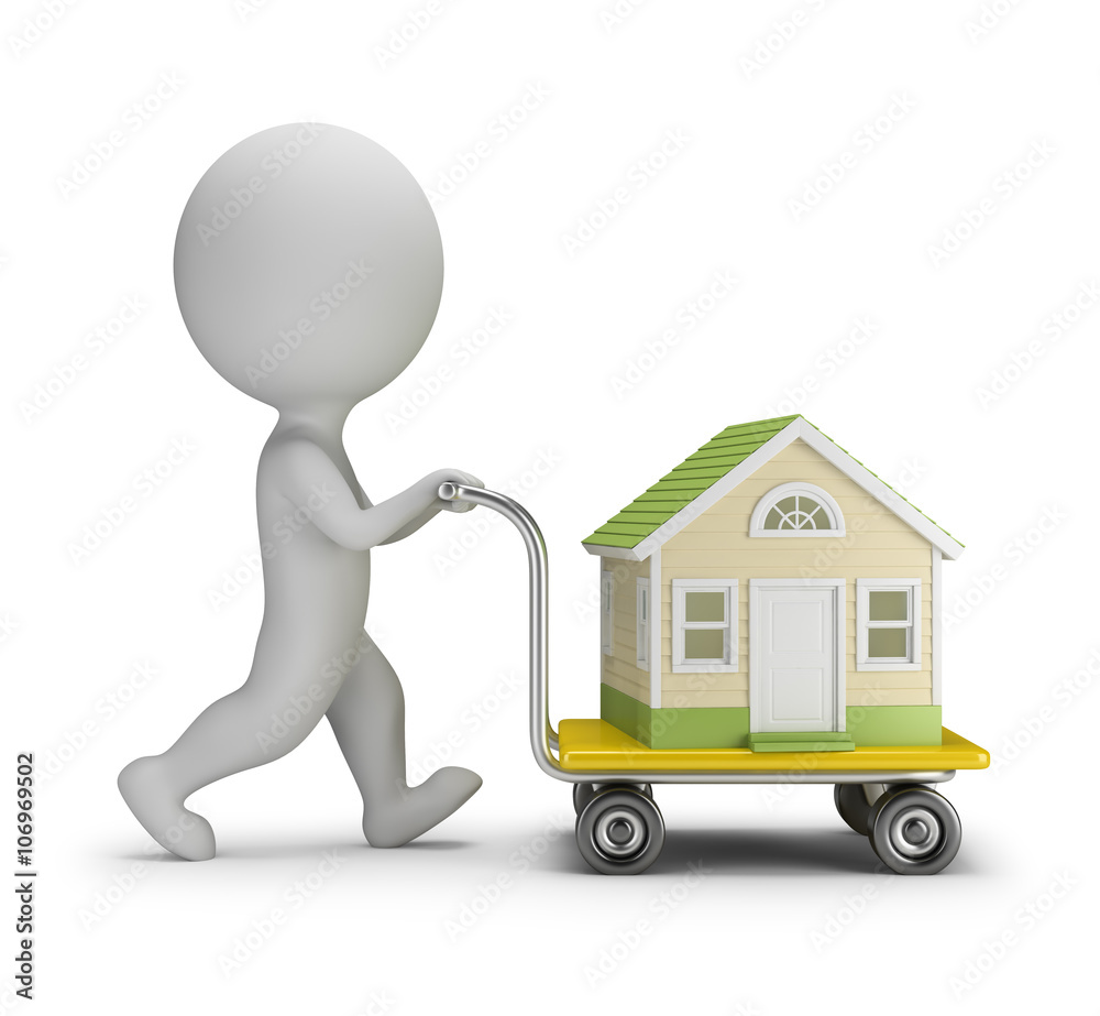 3D Small People - Carries a House 3D Small People - Carries a House