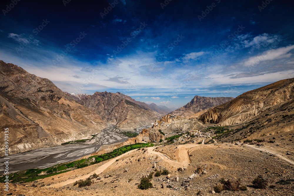 Dhankar Gompa. India. Spiti Valley Dhankar Gompa. India. Spiti Valley