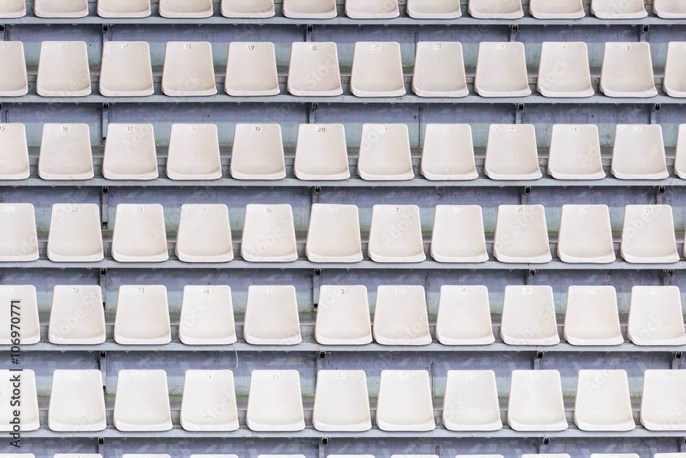 Obraz premium Empty tribune of the soccer stadium.