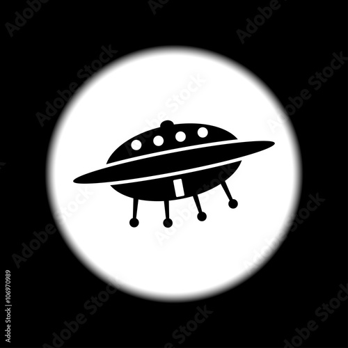 UFO icon. Flat