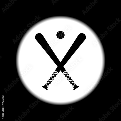 Vector crossed baseball bats and ball set
