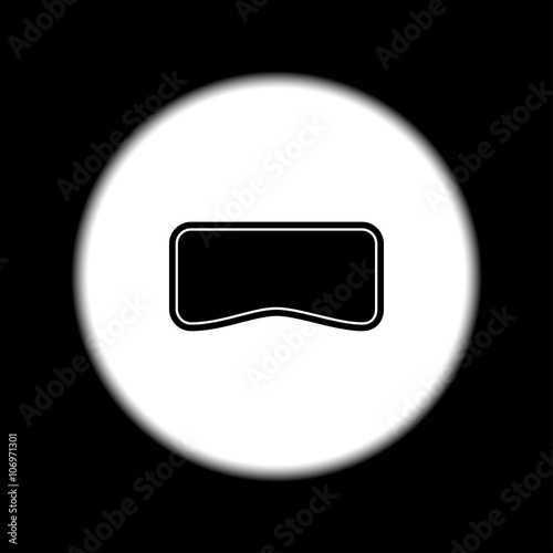 Virtual reality glass on head isolated vector line icon front view