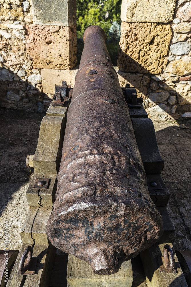 Old cannon in a fortress