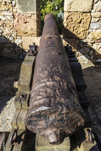 Old cannon in a fortress