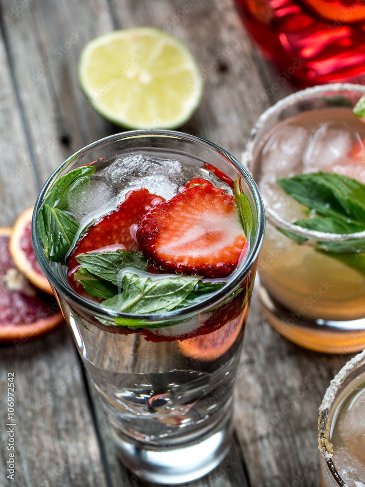 Strawberry and mint cocktail Strawberry and mint cocktail