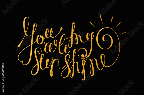 You are my sunshine gold inscription.
