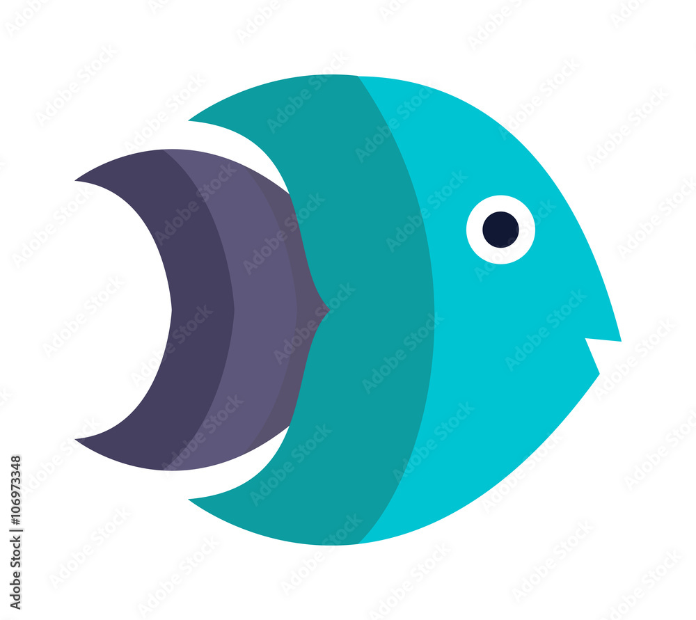 Obraz premium Abstract aquarium vector fish underwater nature animal vector icon