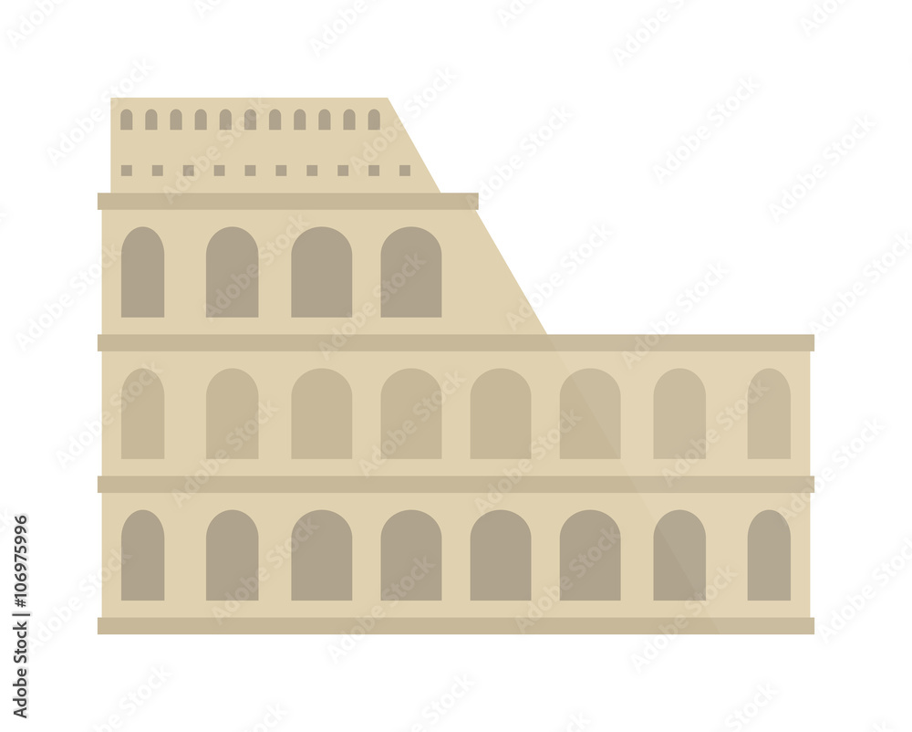 Naklejka premium Amphitheater ruin an ancient architecture history city vector illustration. 