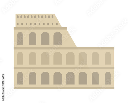 Amphitheater ruin an ancient architecture history city vector illustration. 