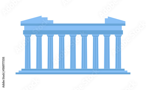 Ancient old structure Greece entrance with columns vector. 